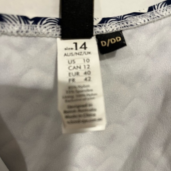 Bond-Eye Navy White Print One Piece Swimsuit Adjustable Strap 10 - Picture 7 of 7